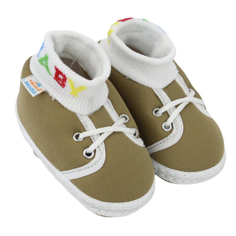 Baby Unisex Cotton Green Slip-on Socks Booties-BT5268