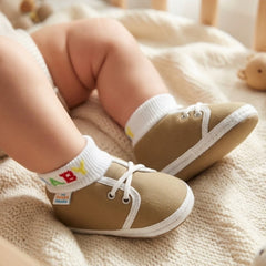 Baby Unisex Cotton Green Slip-on Socks Booties-BT5268