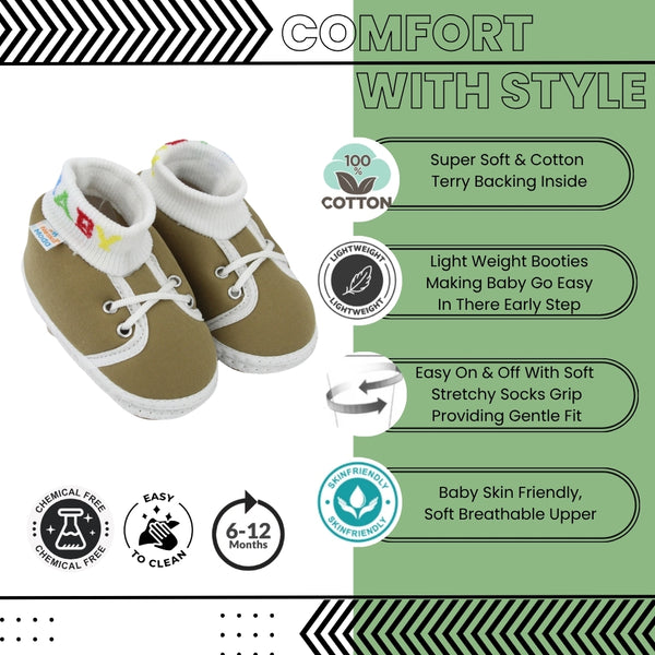 Baby Unisex Cotton Green Slip-on Socks Booties-BT5268