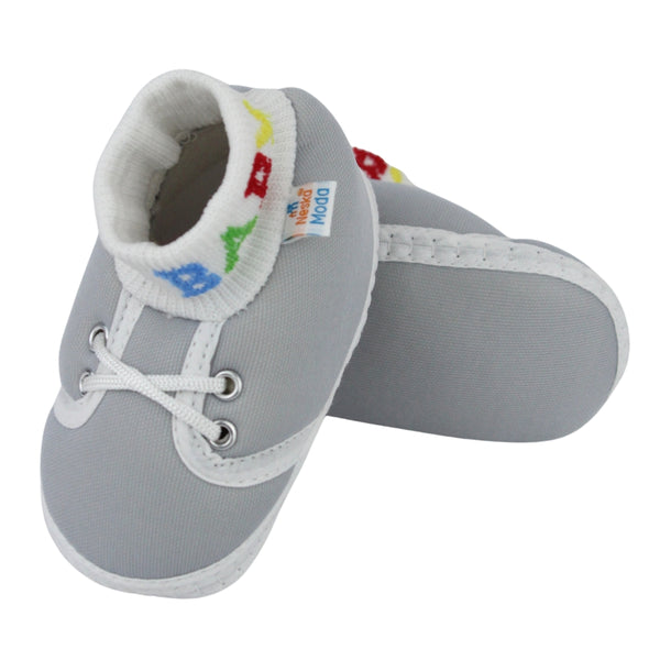 Baby Unisex Cotton Grey Slip-on Socks Booties-BT5269