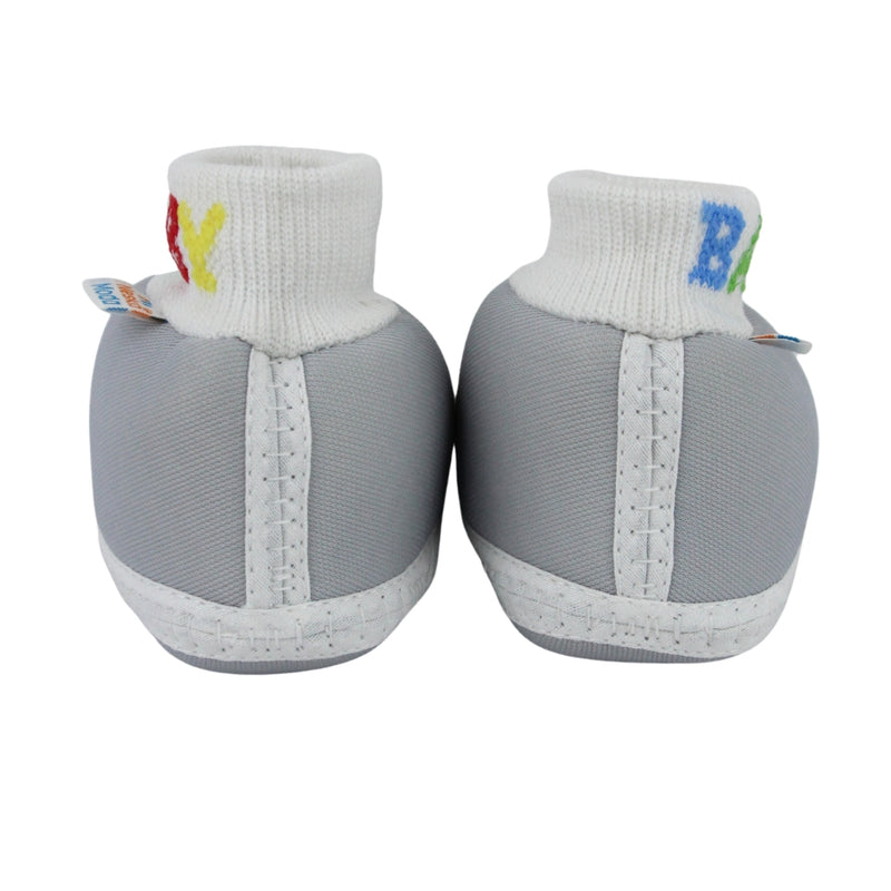 Baby Unisex Cotton Grey Slip-on Socks Booties-BT5269