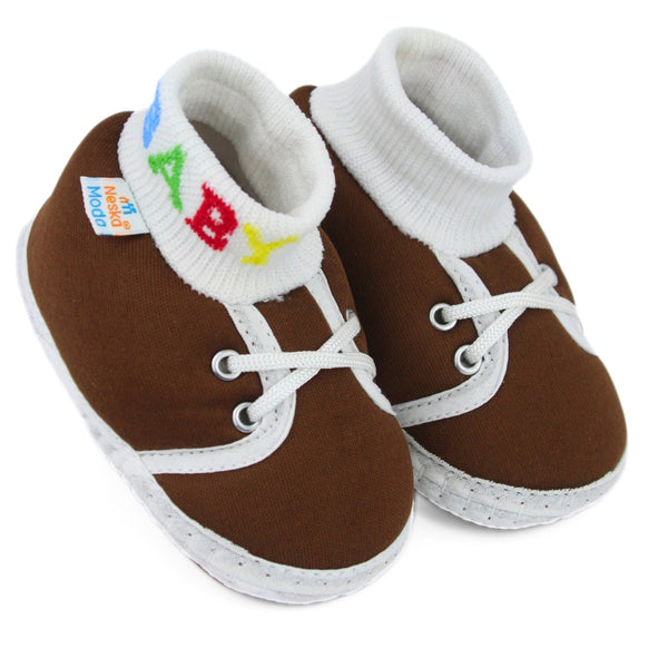 Baby Unisex Cotton Brown Slip-on Socks Booties-BT5270