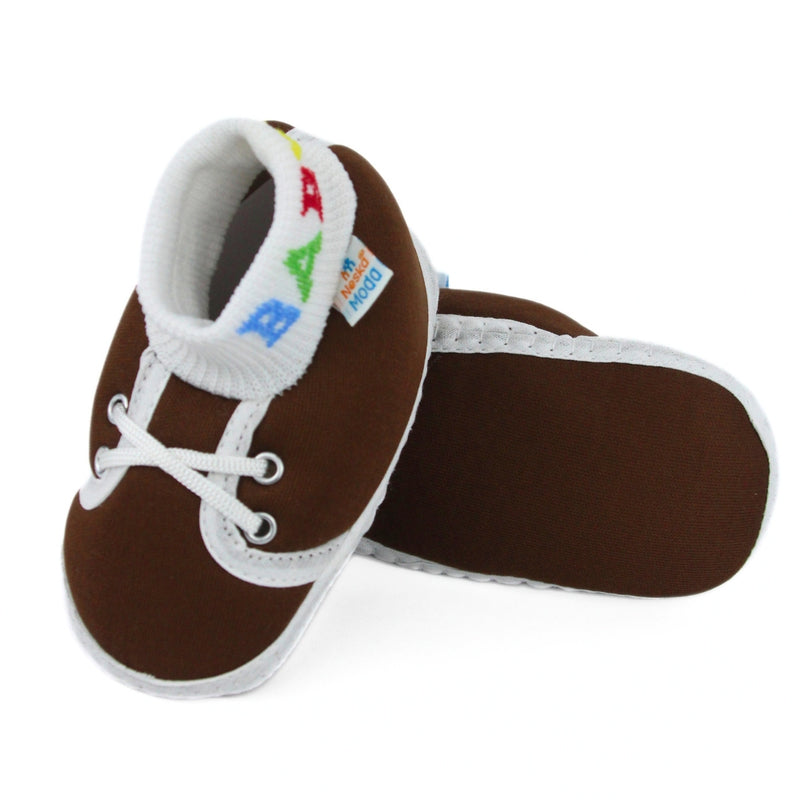 Baby Unisex Cotton Brown Slip-on Socks Booties-BT5270