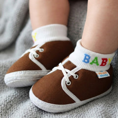 Baby Unisex Cotton Brown Slip-on Socks Booties-BT5270