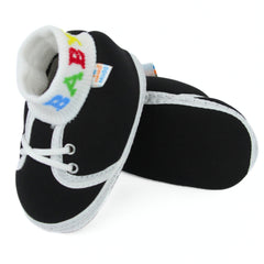 Baby Unisex Cotton Black Slip-on Socks Booties-BT5271
