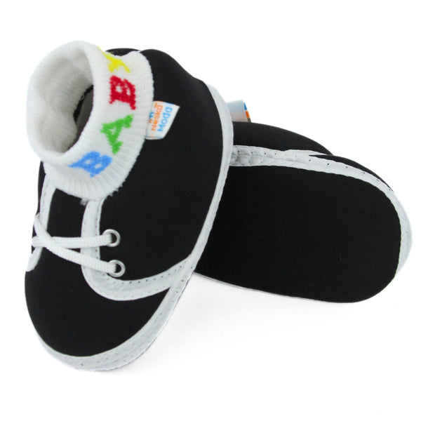 Baby Unisex Cotton Black Slip-on Socks Booties-BT5271