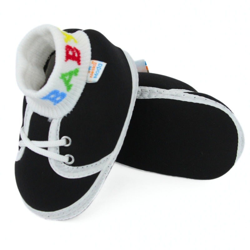 Baby Unisex Cotton Black Slip-on Socks Booties-BT5271
