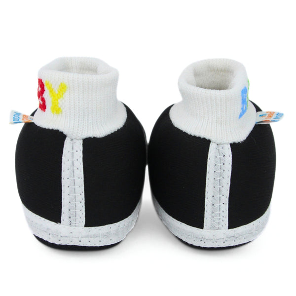 Baby Unisex Cotton Black Slip-on Socks Booties-BT5271
