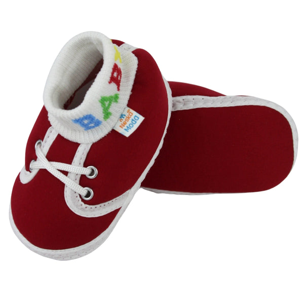 Baby Unisex Cotton Maroon Slip-on Socks Booties-BT5272