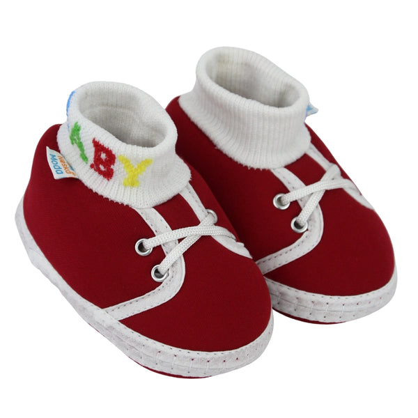 Baby Unisex Cotton Maroon Slip-on Socks Booties-BT5272