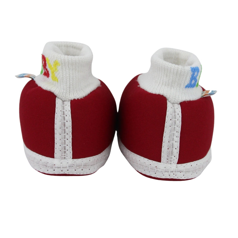 Baby Unisex Cotton Maroon Slip-on Socks Booties-BT5272