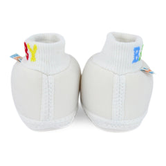 Baby Unisex Cotton Blue,White Slip-on Socks Booties-BT5273