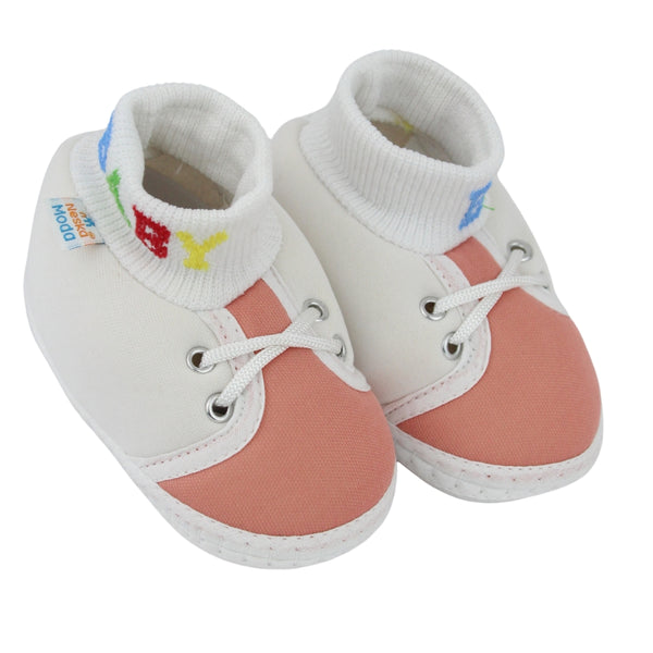 Baby Unisex Cotton Pink,White Slip-on Socks Booties-BT5274