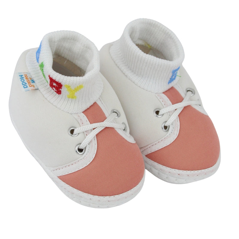 Baby Unisex Cotton Pink,White Slip-on Socks Booties-BT5274