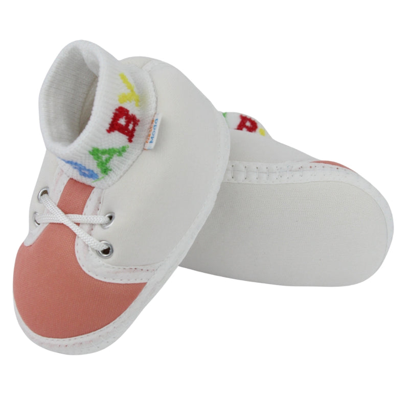 Baby Unisex Cotton Pink,White Slip-on Socks Booties-BT5274