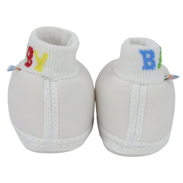 Baby Unisex Cotton White,Black Slip-on Socks Booties-BT5275
