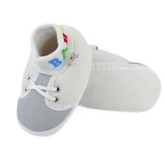 Baby Unisex Cotton White,Grey Slip-on Socks Booties-BT5276