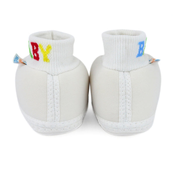 Baby Unisex Cotton White,Grey Slip-on Socks Booties-BT5276