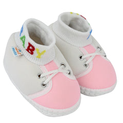 Baby Unisex Cotton White,Pink Slip-on Socks Booties-BT5278