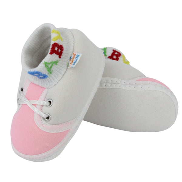Baby Unisex Cotton White,Pink Slip-on Socks Booties-BT5278