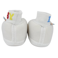 Baby Unisex Cotton White,Yellow Slip-on Socks Booties-BT5279