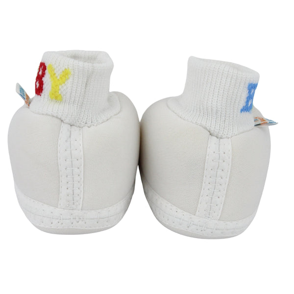 Baby Unisex Cotton White,Yellow Slip-on Socks Booties-BT5279