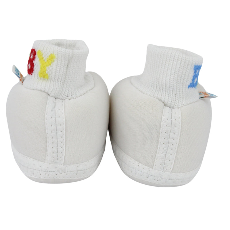 Baby Unisex Cotton White,Yellow Slip-on Socks Booties-BT5279