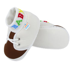 Baby Unisex Cotton White,Brown Slip-on Socks Booties-BT5280