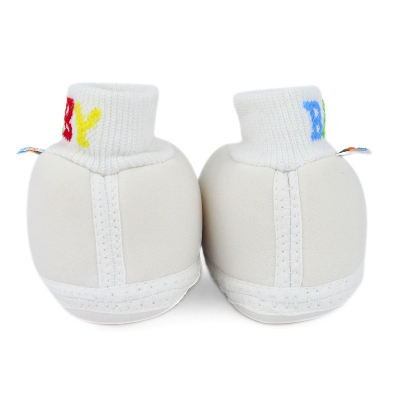 Baby Unisex Cotton White,Brown Slip-on Socks Booties-BT5280