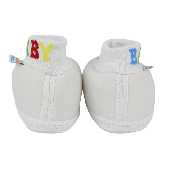 Baby Unisex Cotton White,Yellow Slip-on Socks Booties-BT5281