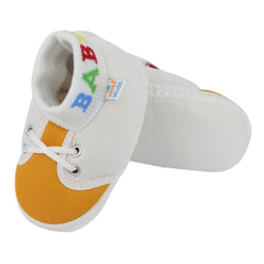 Baby Unisex Cotton White,Yellow Slip-on Socks Booties-BT5281