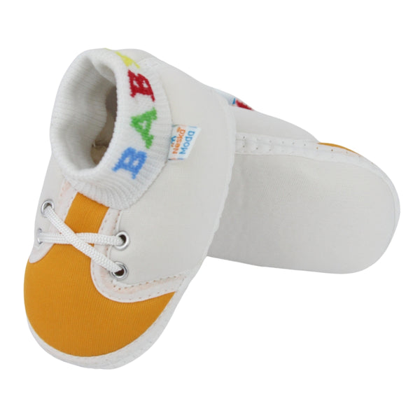 Baby Unisex Cotton White,Yellow Slip-on Socks Booties-BT5281