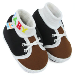 Baby Unisex Cotton Black,Brown Slip-on Socks Booties-BT5283