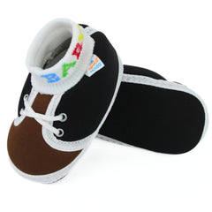 Baby Unisex Cotton Black,Brown Slip-on Socks Booties-BT5283