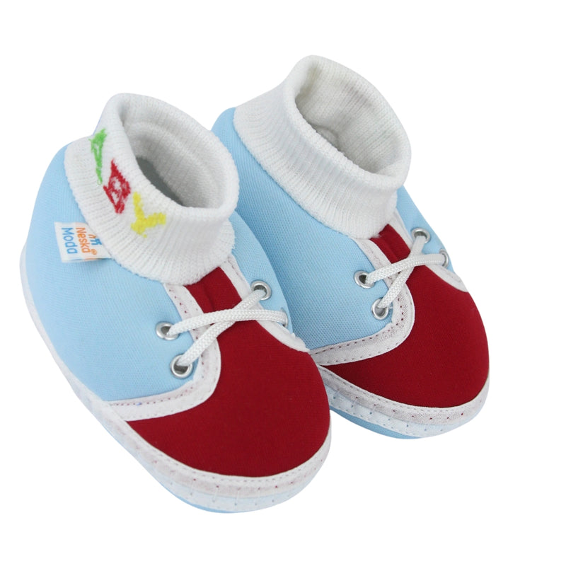 Baby Unisex Cotton Blue,Maroon Slip-on Socks Booties-BT5285