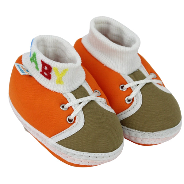 Baby Unisex Cotton Orange,Green Slip-on Socks Booties-BT5286