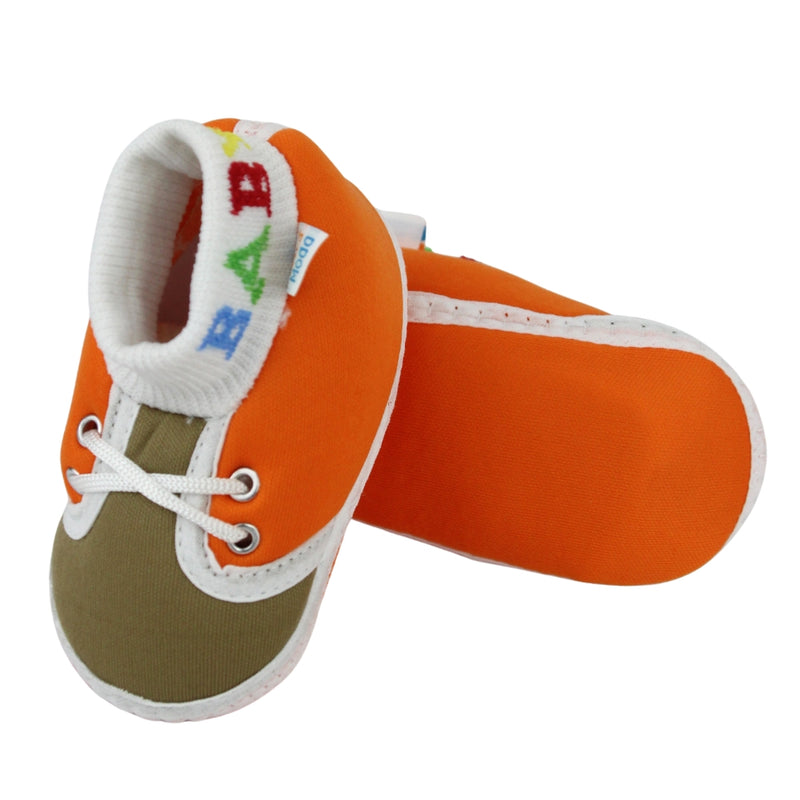Baby Unisex Cotton Orange,Green Slip-on Socks Booties-BT5286