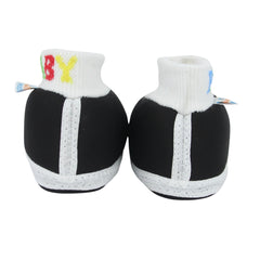 Baby Unisex Cotton Black,Yellow Slip-on Socks Booties-BT5287