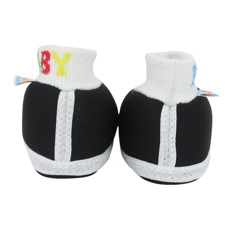 Baby Unisex Cotton Black,Yellow Slip-on Socks Booties-BT5287