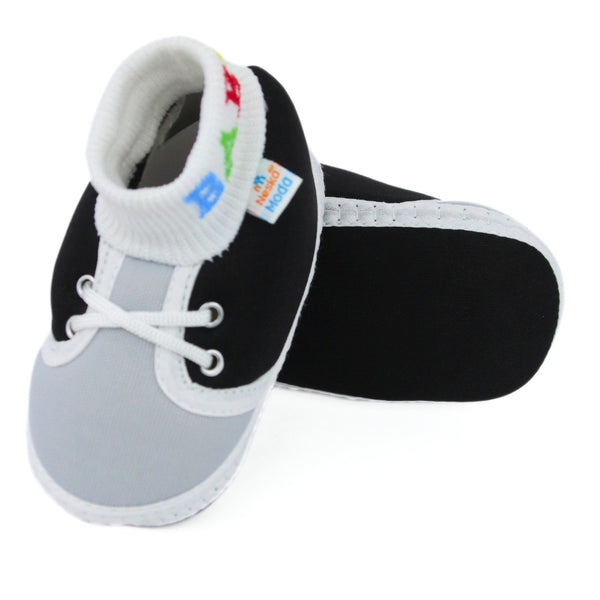 Baby Unisex Cotton Black,Grey Slip-on Socks Booties-BT5288