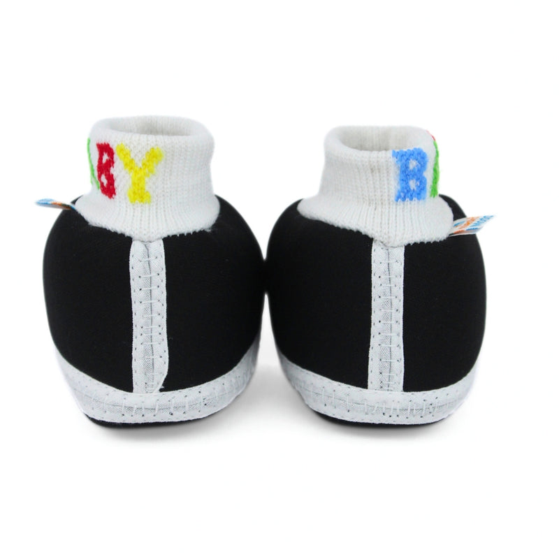 Baby Unisex Cotton Black,Grey Slip-on Socks Booties-BT5288