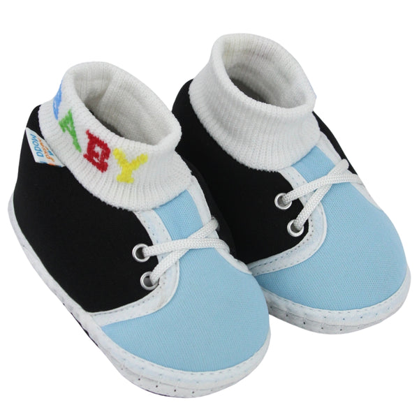 Baby Unisex Cotton Black,Blue Slip-on Socks Booties-BT5289