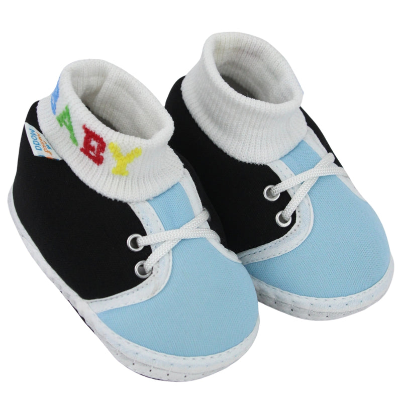 Baby Unisex Cotton Black,Blue Slip-on Socks Booties-BT5289