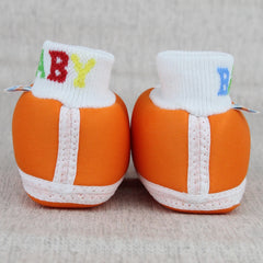 Baby Unisex Cotton Orange,Blue Slip-on Socks Booties-BT5290
