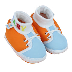 Baby Unisex Cotton Orange,Blue Slip-on Socks Booties-BT5290