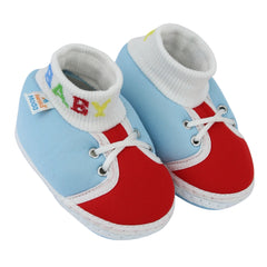 Baby Unisex Cotton Blue,Red Slip-on Socks Booties-BT5291