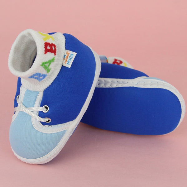 Baby Unisex Cotton Blue Slip-on Socks Booties-BT5292