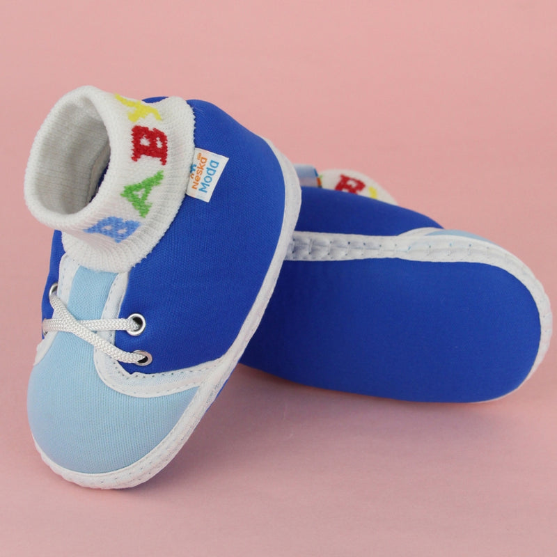 Baby Unisex Cotton Blue Slip-on Socks Booties-BT5292