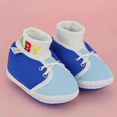 Baby Unisex Cotton Blue Slip-on Socks Booties-BT5292