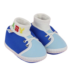 Baby Unisex Cotton Blue Slip-on Socks Booties-BT5292